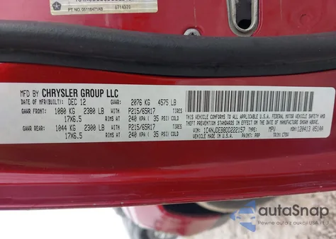 2013 Jeep Compass Latitude from USA, damaged, VIN 1C4NJDEB8DD222157